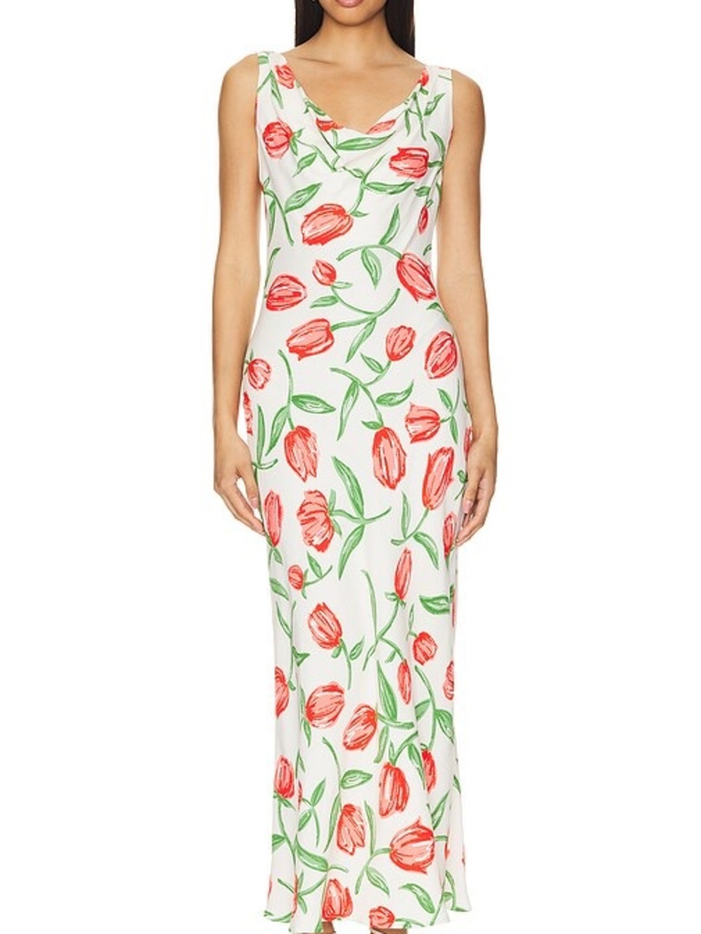 Kitri from Revolve White Tulip-Print Maxi Dress - Floral Summer Dress